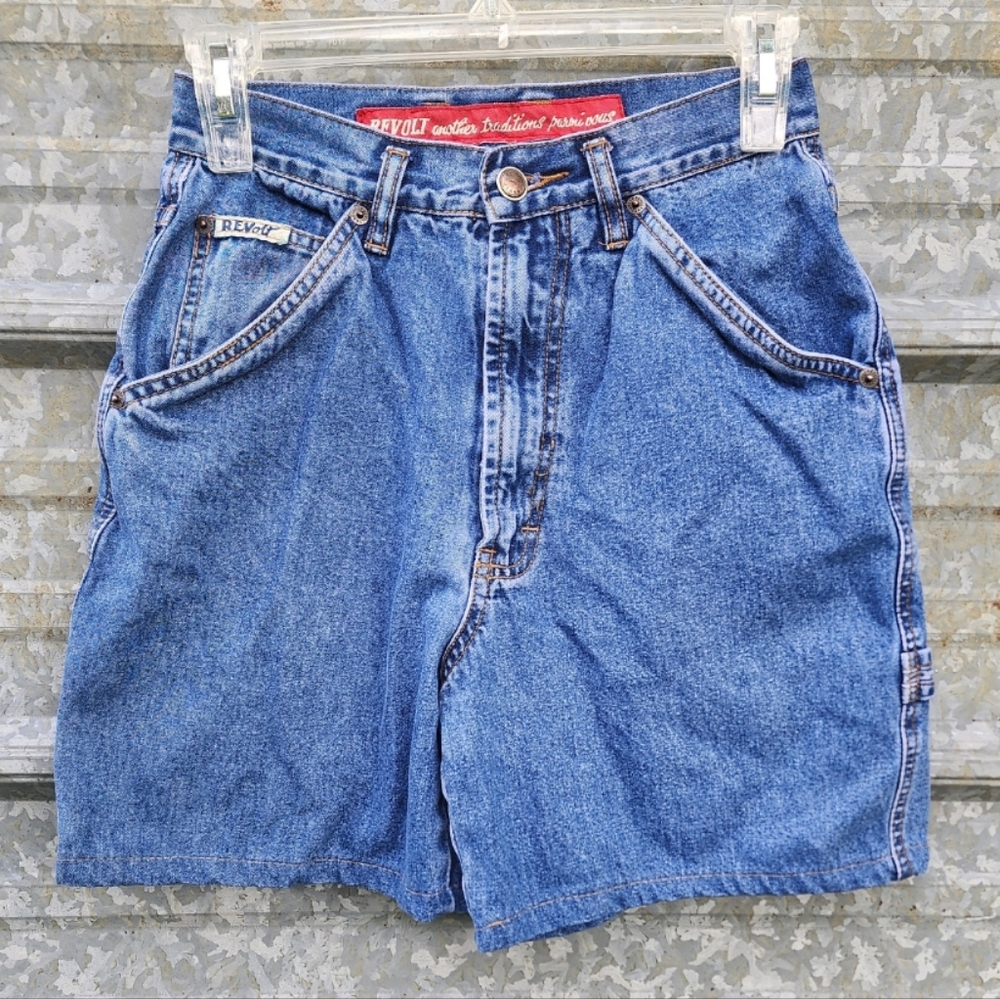 VINTAGE High Waisted Revolt Denim Shorts